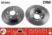 2Er Set Bremsscheiben TRW Automotive DF4050 Chevrolet 5 69 108 5 69 111 90498304