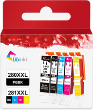 5 Pack 280 281 XXL Ink Cartridges Replacement for Canon PGI 280XXL/281XXL