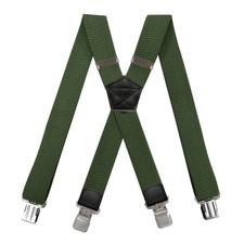 Adult 4-clip Suspenders 3.8cm X-shaped Corn-patterned Elastic Braces Heavy Duty
