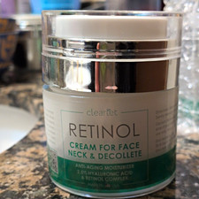 Clearlet Retinol Anti-Aging Cream w/ Hyaluronic Acid Face Neck Decollete 1.7