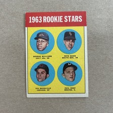 1963 Topps Baseball Rookie Stars George Williams Ward Davalillo Roof Card #324. rookie card picture