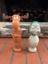 1960s Rocky the Flying Squirrel & Bullwinkle Moose Soaky Figural Soap Containers