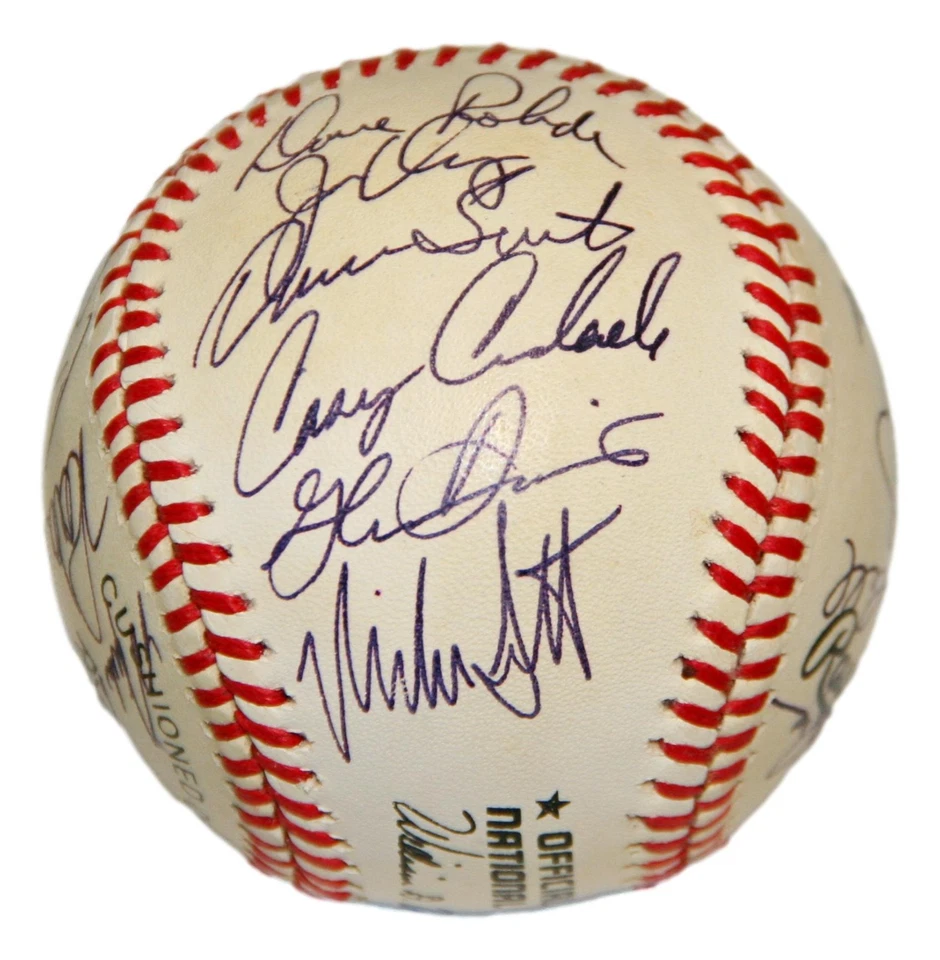 1990 Houston Astros Team Signed Baseball 23 Sigs Biggio Caminiti Scott Nice! 150 - Image 3 of 4