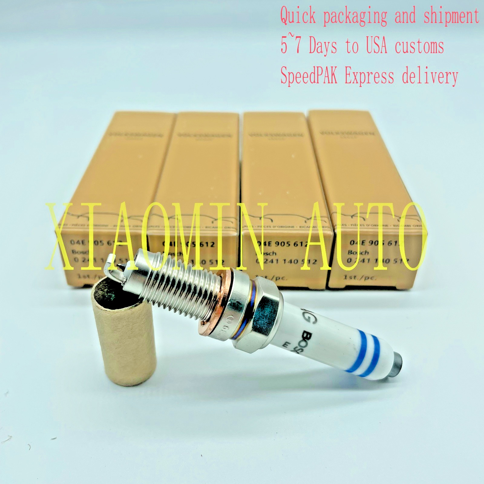 Set of 4 Pcs for Bosch New Spark plugs 8180 04E905612 For AUDI A3 VW Jetta 1.4L