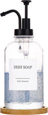 Glass Soap Dispenser with Upgrade Pump, Hand and Dish Soap Dispenser for Bathroo