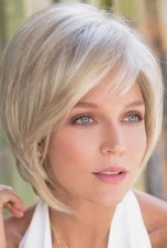 Light Blonde Synthetic Wig With Bangs Suitable For Daily Wear Festivals Parties