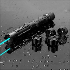 1MW Adjustable Focus 488nm Visible Cyan Laser Pointer Light Flashlight Beam