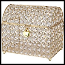 Chic Gold Card Box with Heart Lock - Perfect for Weddings, Showers  Graduations