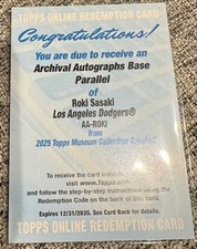 2025 Topps museum Aki Sasaki autograph card redemption