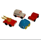 Vtg Fisher Price Little People Vehicle Lot Fire Truck Ambulance 4 Seater Car 70s