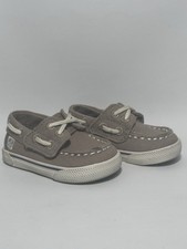 Sperry Top-Sider Baby/Toddler Boat Shoes Tan Canvas Size 1M Hook eye Closure