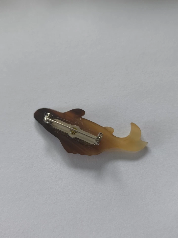 Büffelhorn  Brosche, Fisch, Charivari Anhänger,Halskette,Handarbeit Unikat,50mm - Bild 2 von 2