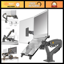 Adjustable Laptop Mount with Tray for 10-17  Notebooks, Full Motion VESA Arm, Cl