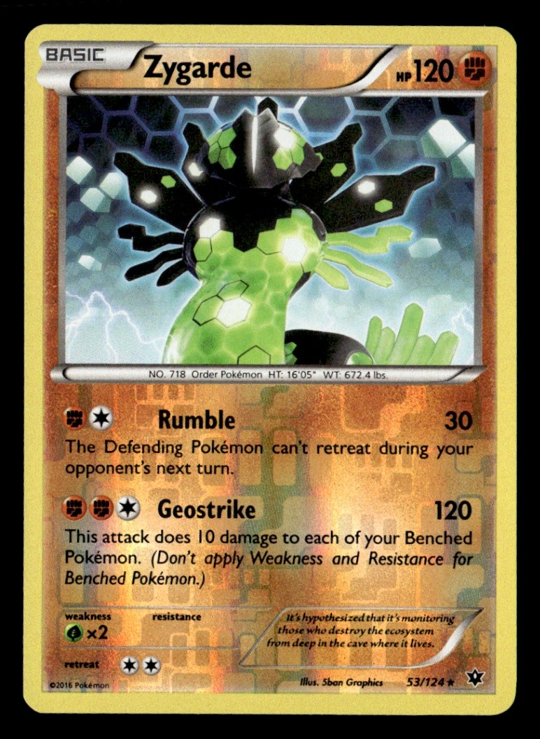 Zygarde (53) Rare Reverse Holo XY - Fates Collide 53/124 LP Pokémon TCG