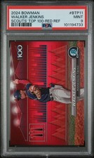 2024 Bowman Chrome Walker Jenkins Scouts Top 100 Red Refractor /5 PSA 9 PTP11