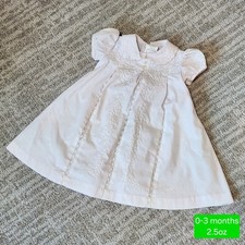 Nannette vintage Baptism Christening dress white made in PRC size 0-3 months