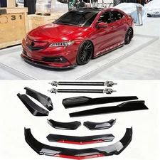For Acura TLX 2015 2016 2017 Front Bumper Lip+Side Skirt+Rear Lip+Strut Rods Kit