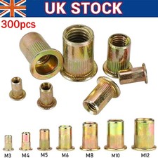 300pcs M3~M12 Mixed Rivnuts Blind Rivet Nuts Kit Threaded Nuts Anti-oxidation UK