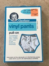 Vintage Gerber Vinyl Pants Pull on Ex Large 25-30 lbs 1987 New In Box