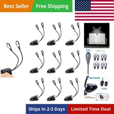 10 Pack Music Stand Lights - Musician Piano Light Clip On, USB AAA Battery ...