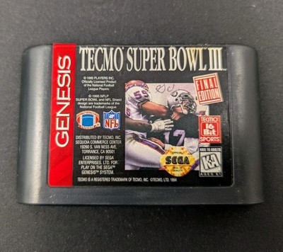 Tecmo Super Bowl III (GEN, 1995) Game Only | Tested | Authentic
