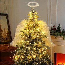 2 Pcs Christmas Angel Shaped Large Wing Ornament Christmas Tree Feather