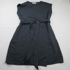 Everlane The Japanese GoWeave Short-Sleeve Mini Wrap Dress Women Size 12 Black