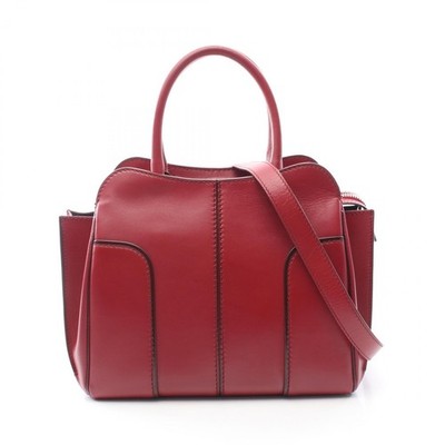 TOD'S Sera 2-way handbag bag leather red system