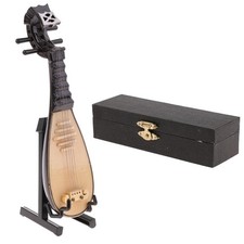 Mini Wooden Lute Model for 1/6 Action Figures 12inch Doll Accessories Decor