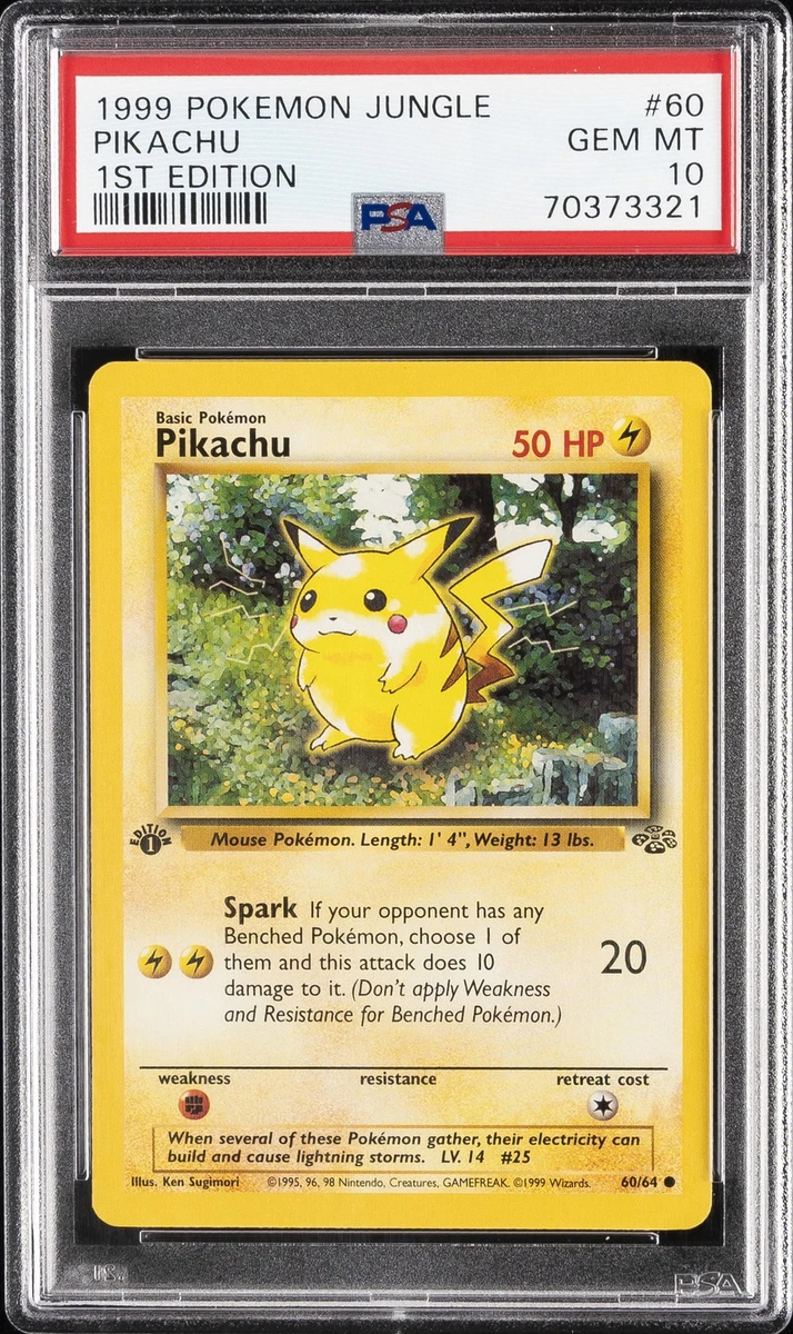 Pikachu Pokémon TCG Grade 10 Jungle Individual Collectible Card