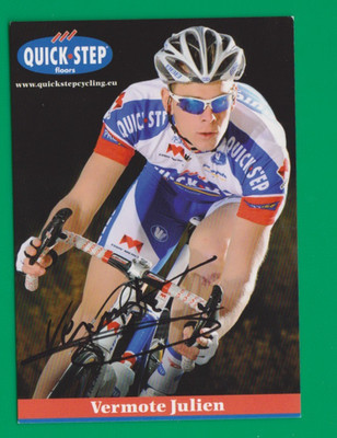 CYCLING Cycling Card VERMOTE JULIEN Team QUICK STEP Floors Signed