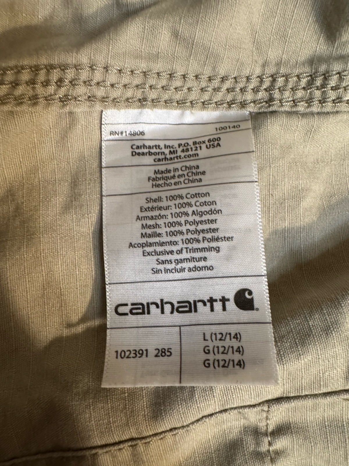 Carhartt Jacket Womens Medium Khaki Tan El Paso Utility Field Ripstop Work Coat thumbnail 17