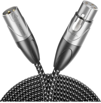 XLR Audiokabel reines OFC Kupfer - vergoldete Kontakte 3-Pin DMX geflochten 20m 