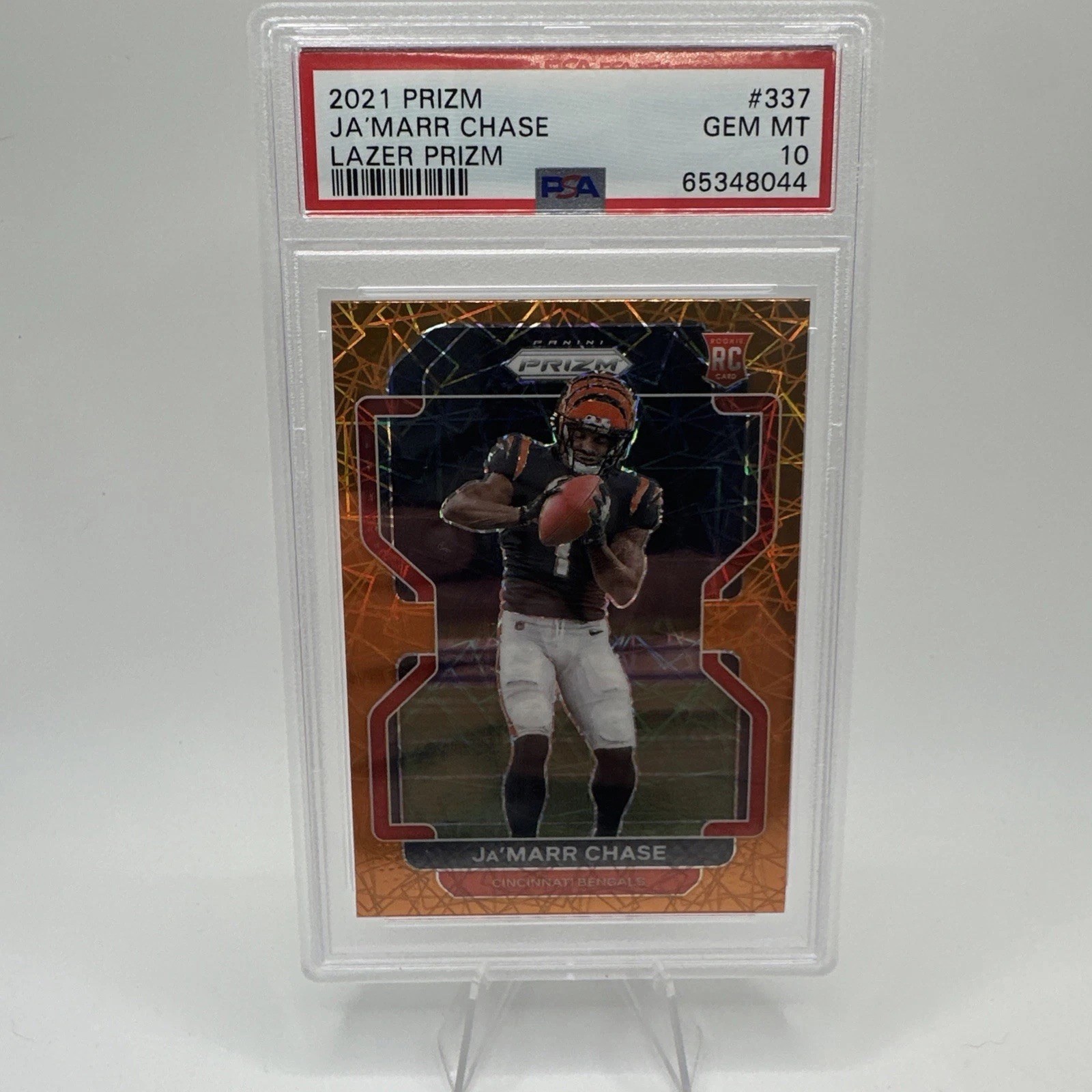 PSA 10 Panini 2021 Prizm Ja'Marr Chase RC #337 Lazer Prizm Bengals COLOR MATCH