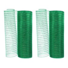 2 Pcs Decorative Mesh Ribbon, 10" x 10 Yard Mesh Ribbon Roll, Green