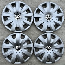 Set Genuine 15 inch Volkswagen Touran Wheel Trims Hub Caps Silver Golf Caddy Van