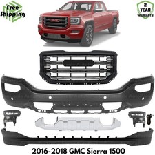 Front Bumper Paintable & Grille Assembly Kit For 2016-2018 Gmc Sierra 1500