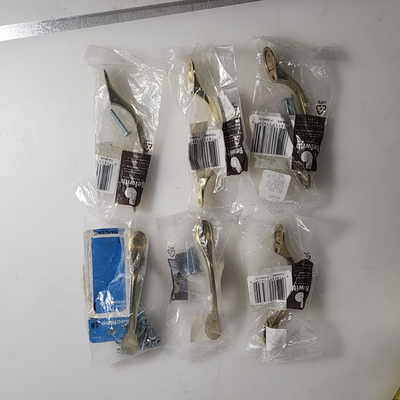 #ad Belwith FKI Hardware Group P14444 Brass Cabinet Drawer Handle Pull Lot of 6 $24.99