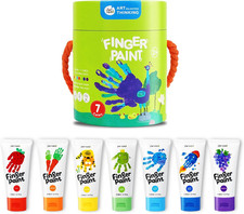 Washable Finger Paints for Toddlers, 7 Colors Large Capacity (2.1Fl Oz), Non Tox