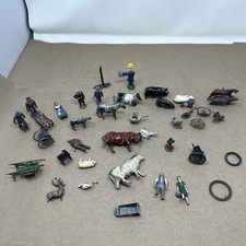 Lot Of Lead Cast Farm Animals, Figures and People. Made In France And England.