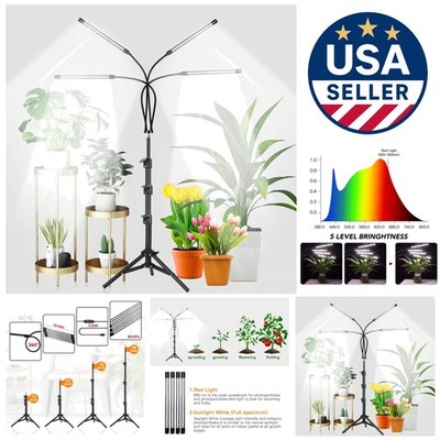 5500K Full Spectrum Adjustable Gooseneck Grow Light with Timer for Indoor Plants