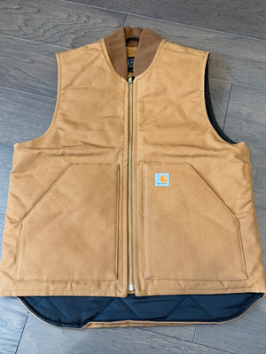 Carhartt ICONIC V01 FIRM DUCK VEST Relaxed Fit Brown Medium | eBay