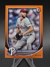 2025 Topps Chrome Baseball #189 Orange Refractor Zach Wheeler #8/25