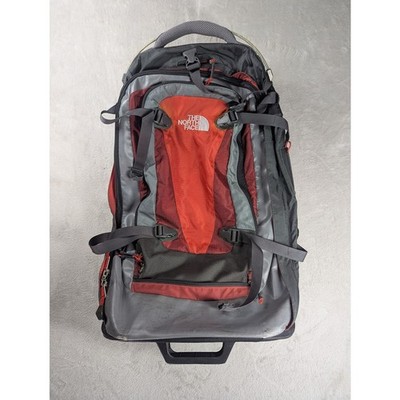 The North Face Double Track 24'' Red Travel Rolling Bag Convertible Backpack *