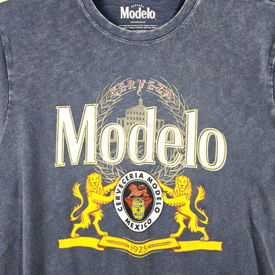 Lucky Brand Modelo Beer Shirt Mens Large Blue Cerveza Retro Logo NWT