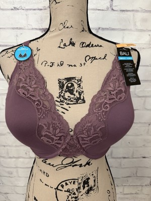 Bali Bra Size 36DD One Smooth U Comfort Stretch Lace Underwire Bra Purple New