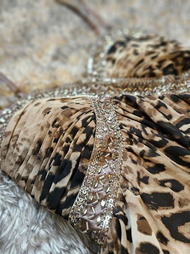 Sequin Mini Prom Party Wedding Dress Animal Print - Picture 2 of 6