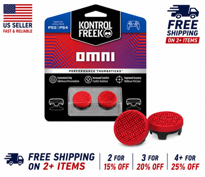 KontrolFreek FPS Thumbsticks for PS4/PS5   Omni Red   Ships Fast