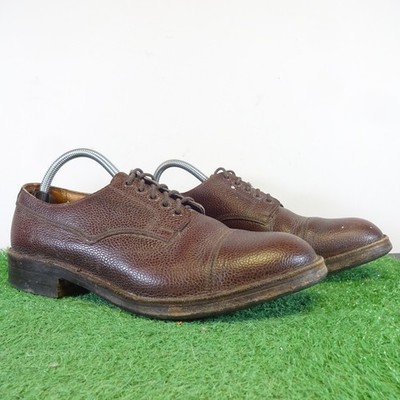 Crocket & Jones Größe 7 Herren Braun Leder Wasserdicht Derby Schuhe Veldr Grain