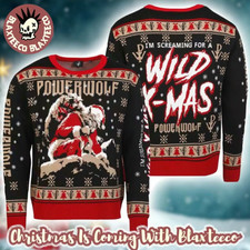 Powerwolf I Am Screaming For A Wild Xmas Santa Werewolf 2025 Ugly Sweater
